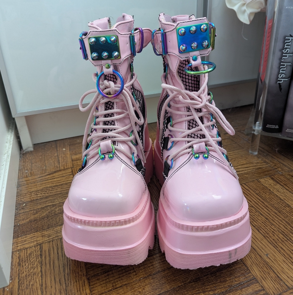 Demonia Pink Platform Boots